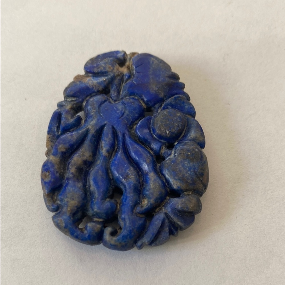 Vintage Carved Blue Lapis